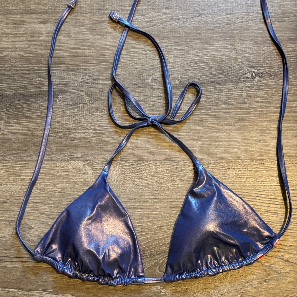 Maaji Shiny Blue Bikini Top
